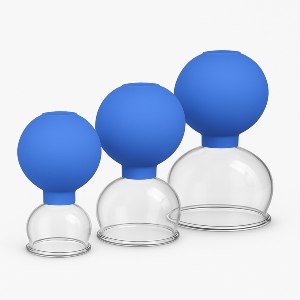 Rubber/Glass cupping set of 3: #1:25mm(0.98"), #2:45mm(1.77"), #3:65mm(2.56")